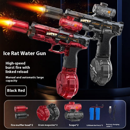 LED Lights Electric Water Guns Children Simulated Shooting Recoil Powerful Automatic Water Spray Gun Kids Summer Outdoor Toys
